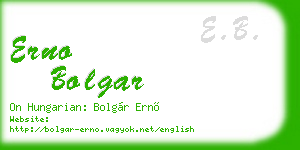 erno bolgar business card