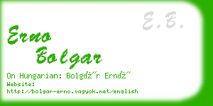 erno bolgar business card